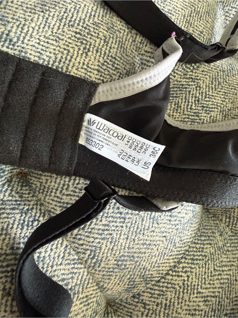 Wacoal Sport Spacer Contour Bra 36C set of 3 sand & black/lilac gray 853302 - Picture 5 of 5
